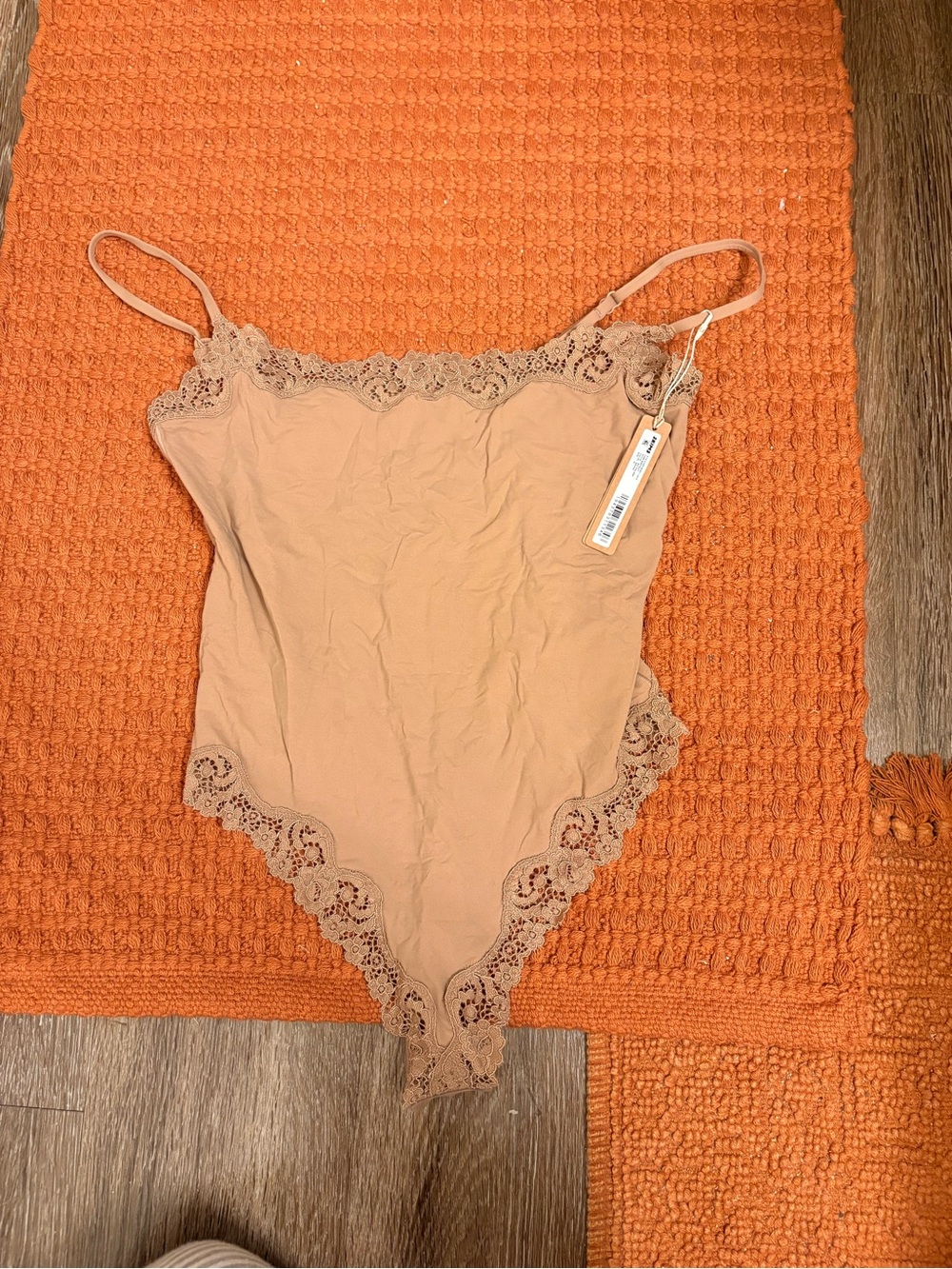 Skims Nude Lace Trim Bodysuit